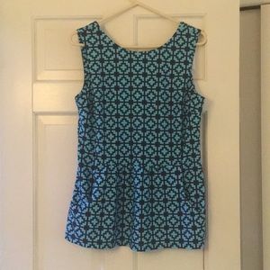 Jude Connally Tank Top, Size Large, Navy & Aqua